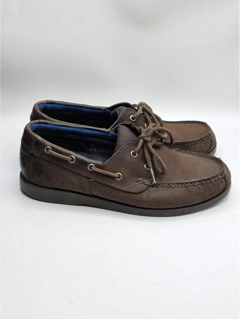 Timberland Men's Cedar Bay Boat Shoes Brown Leather Deck Shoes Size 7.5 M A1G8C